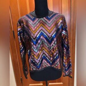 Zara Multicolor Sequin Sweater, size S